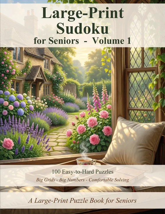 Large-Print Sudoku for Seniors cover